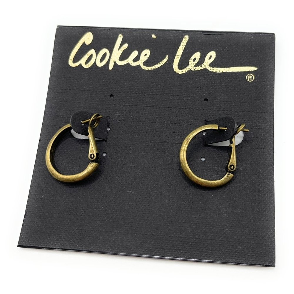 Cookie Lee Matte Gold Hoop Earrings (D99) 25698
